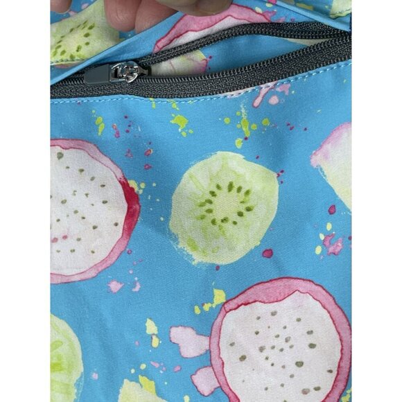 Chubbies Swim Trunks Lt. Blue Pineapple Kiwi Print Zipper Pocket No Size Tag - Picture 4 of 6